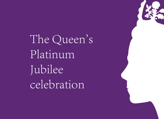 The Queen's Platinum Jubilee celebration. Design for banner, greeting card, brochure and more.
