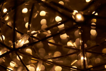 Fototapeta premium Chandelier with small bulbs. Unusual beautiful chandelier