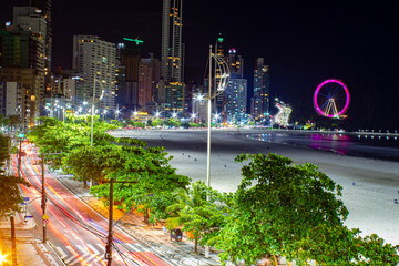 noite na praia de Balneário Camboriú Santa Catarina Brasil