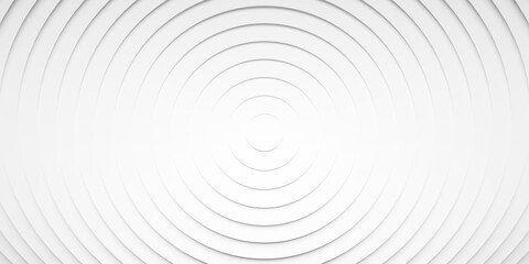 Concentric linear offset white rings or circles steps lit from top background wallpaper banner flat lay top view from above