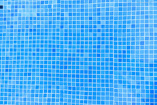 blue gresite stone underwater pool water