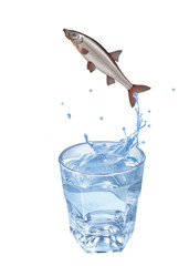 barbeau fluviatile, poisson, évasion, saut, eau, en verre, boire, clapoter, liquide, isolé, froid, blanc, danger, boisson, glace, bouillonner, bleu, éclaboussure, frais, clair, abattre, verser, sain, 