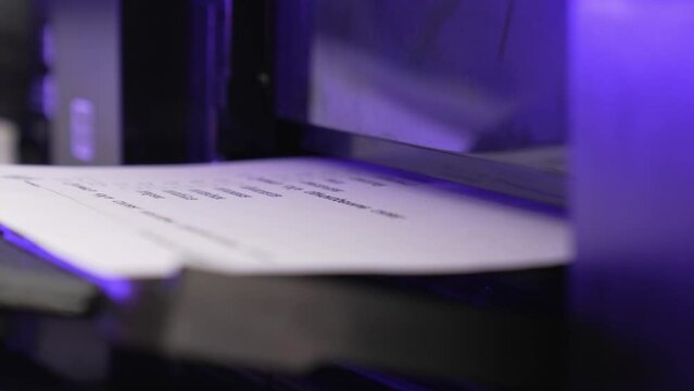 the process of printing text to a printer. appliances for home and office.