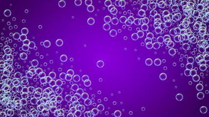 Bath bubble. Detergent soap foam and suds for bathtub. Shampoo.