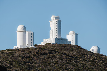 Telescopes at the astronomical observatory in Las Canadas del Teide