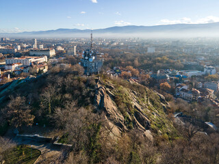 Aerial view of City of Plovdiv, Bulgaria