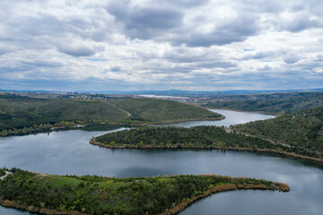 Aerial view of Eymir lake in Ankara,TURKEY.
