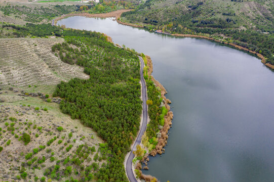 Aerial view of Eymir lake in Ankara,TURKEY.