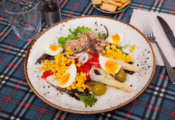 Catalan food. Xatonada, typical salad from the Spanish region of Catalonia
