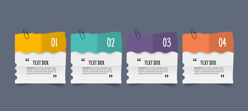 Text Box Design With Note Papers.	
