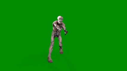 Fantasy character Zombie Undead in epic pose - 3D render on isolated background