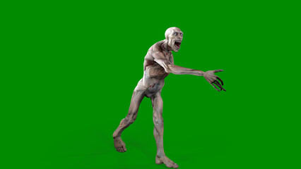 Fantasy character Zombie Undead in epic pose - 3D render on isolated background