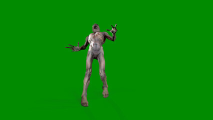 Fototapeta na wymiar Fantasy character Zombie Undead in epic pose - 3D render on isolated background