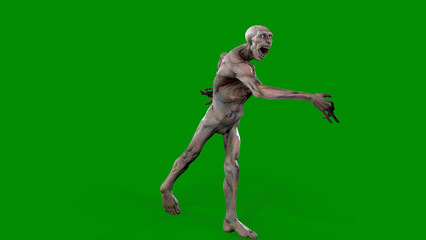 Fantasy character Zombie Undead in epic pose - 3D render on isolated background