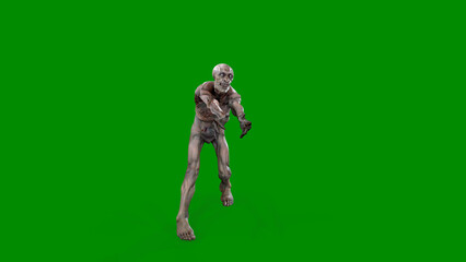 Fantasy character Zombie Undead in epic pose - 3D render on isolated background