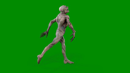 Fantasy character Zombie Undead in epic pose - 3D render on isolated background