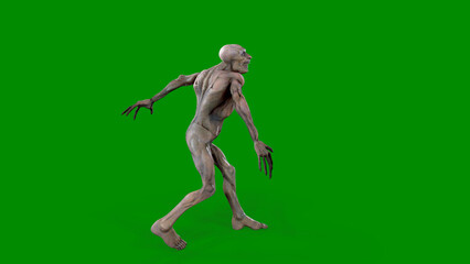 Fantasy character Zombie Undead in epic pose - 3D render on isolated background