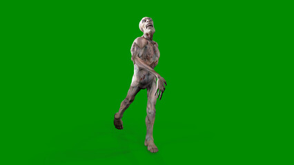 Fantasy character Zombie Undead in epic pose - 3D render on isolated background