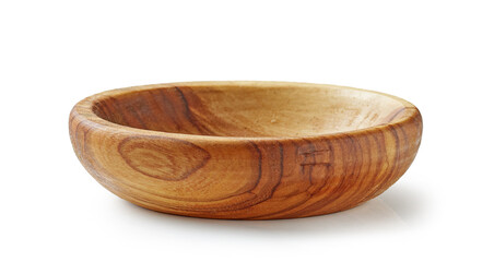 new empty olive wood bowl