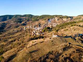 Aerial view of village of Borovo, Bulgaria