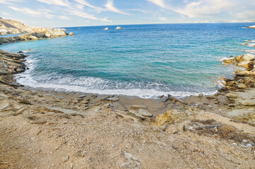 Fototapeta na wymiar Pountaki beach in Folegandros, Greece