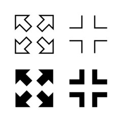 Obraz premium Fullscreen Icon vector. Expand to full screen sign and symbol. Arrows symbol