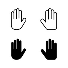 Hand icons vector. hand sign and symbol. palm