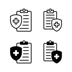 Medical insurance icons vector. health insurance sign and symbol