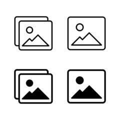 Picture icons vector. photo gallery sign and symbol. image icon