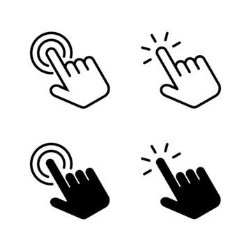 Hand click icons vector. pointer sign and symbol. hand cursor icon