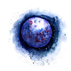 Planet in watercolor