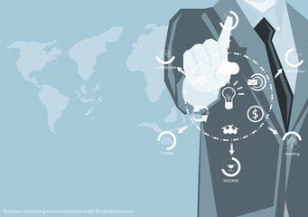 Illustration business.design modern  idea and concept think creativity. for Social network,success,plan,think,search,analyze,communicate, futuristic idea innovation technology.