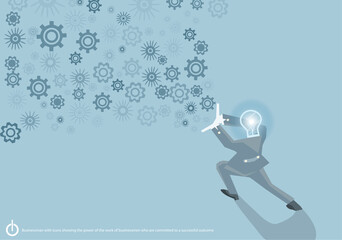 Illustration business.design modern  idea and concept think creativity. for Social network,success,plan,think,search,analyze,communicate, futuristic idea innovation technology.