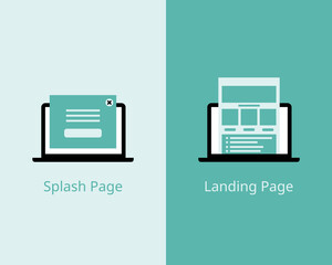 difference of splash page and landing page to attract visitor of the website