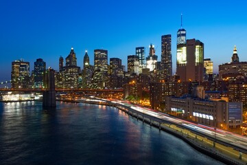 Fototapeta na wymiar Skyline of downtown New York, New York, USA