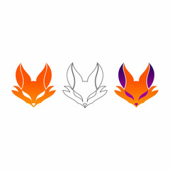 Fox Face vector template