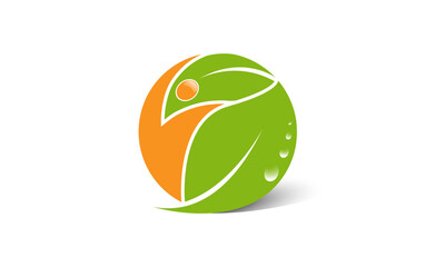 People health care logo, Medical Clinic, Human leaf logo, Herbal nutrition and Fitness logo template