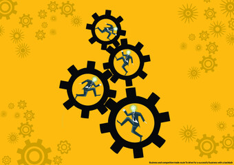 Illustration business.design modern  idea and concept think creativity. for Social network,success,plan,think,search,analyze,communicate, futuristic idea innovation technology.