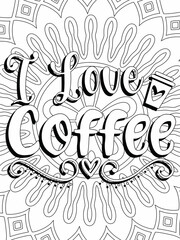 Hand-drawn coloring page for kids and adults. Coffee cup and flowers. A beautiful drawing for girls with patterns and tiny details. Pictures to color. Vector