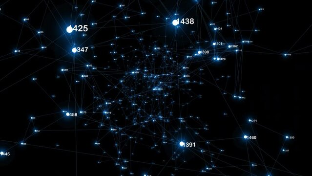 Terabytes of binary code data flying in stream line of information tide series, network structure and numbers on subject of digital business, internet banking and financial technology communications