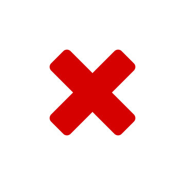 Delete icon - no sign, close symbol vector, cancel, wrong and reject illustration