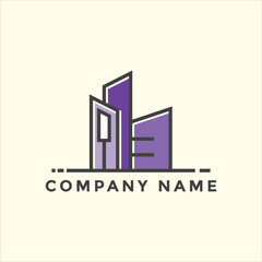 Modern building logo illustration design