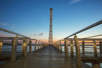 Fototapeta premium Park Architecture and natural scenery near West Taihu Lake, Changzhou, Jiangsu, China
