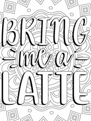 Hand-drawn coloring page for kids and adults. Coffee cup and flowers. A beautiful drawing for girls with patterns and small details. Pictures to color. Vector