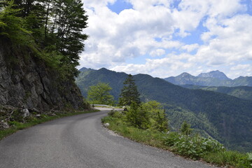Mountain road curve with epic view
