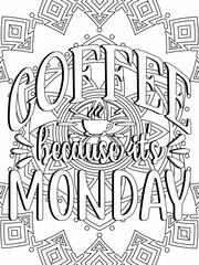 Hand-drawn coloring page for kids and adults. Coffee cup and flowers. A beautiful drawing for girls with patterns and small details. Pictures to color. Vector