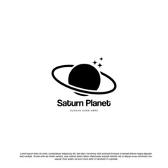 Simple Saturn with star logo design. © restu