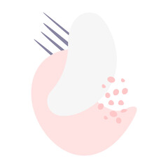 Modern flat icon template illustration in pink, soft blue, purple and dark gray or black with spots, shapes, lines and dots decoration for cards, banners, posters, stickers