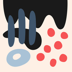 Modern illusration with simple flat abstract shapes