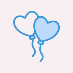 Love balloon icon in blue style, use for website mobile app presentation